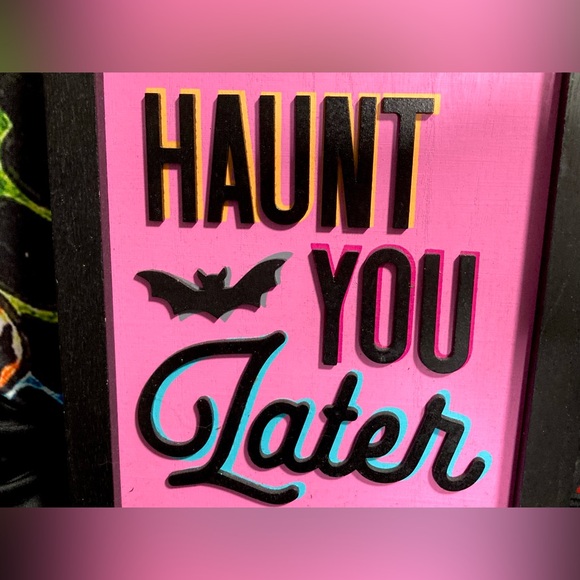 Haunt You Later 🦇 Hanging Wall Sign Goth Halloween Spooky Decor - Picture 6 of 8